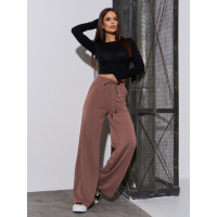 Коричневые трикотажные штаны широкого кроя