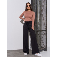 Черные трикотажные штаны широкого кроя