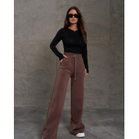 Коричневые свободные штаны на флисе