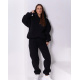 Штаны джоггеры черного цвета на флисе