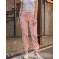 Розовые велюровые брюки джоггеры