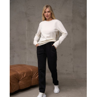 Утепленные черные штаны со стрелками