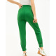 Зеленые трикотажные брюки с декоративными манжетами