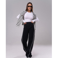 Черные утепленные штаны с тесемками