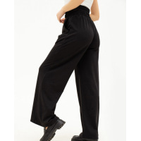 Черные свободные брюки с двойной резинкой