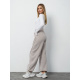 Светло-серые утепленные брюки багги на кулисках
