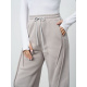 Светло-серые утепленные брюки багги на кулисках