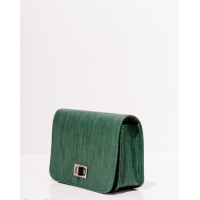 Зелена фактурна каркасна сумка