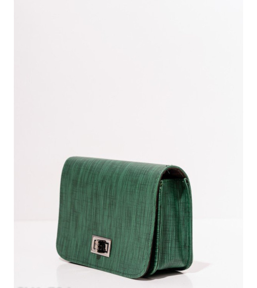 Зеленая фактурная каркасная сумка