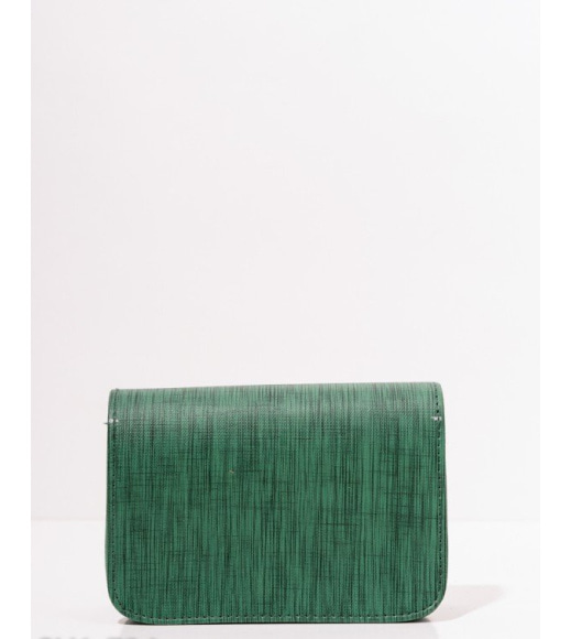 Зелена фактурна каркасна сумка
