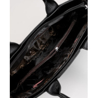 Чорна містка сумка із зернистої еко-шкіри