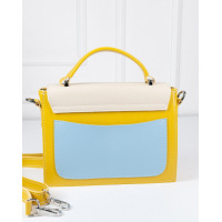 Желтая сумка-чемоданчик с вставками