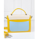 Желтая сумка-чемоданчик с вставками