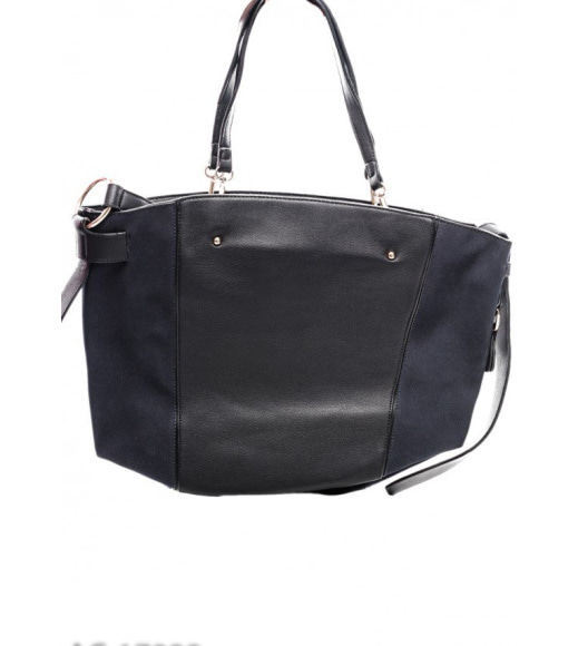 Чорна сумочка з темно-синіми боками