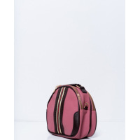 Рожева містка сумка з еко-шкіри з брелоком