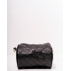 Чорна стьобана сумка-багет на блискавці
