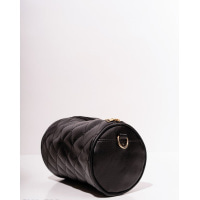Черная стеганая сумка-багет на молнии
