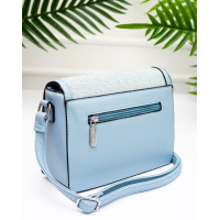Голубая сумочка с текстильными вставками