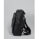 Чорний рюкзак з еко-шкіри з кишенями