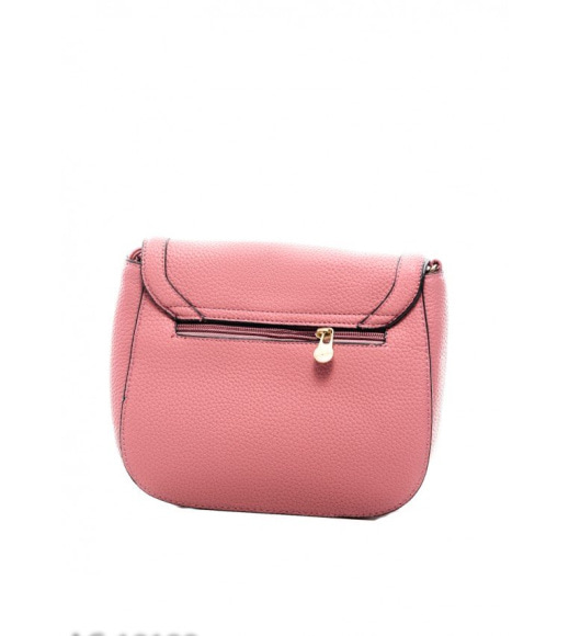 Розовая округлая сумочка с перекидом
