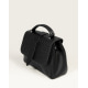 Черная сумка-чемоданчик из тисненной эко-кожи