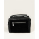 Прямоугольная черная сумка-чемоданчик из эко-кожи