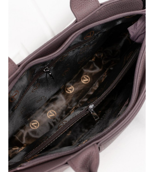 Темно-розовая вместительная сумка из зернистой эко-кожи