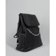 Черная кожаная сумка-рюкзак