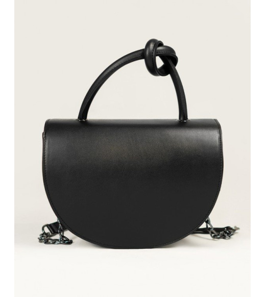Черная сумка-седло из эко-кожи