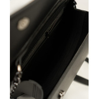 Чорна сумка-сідло з еко-шкіри