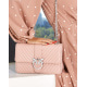 Розовая стеганая сумка прямоугольной формы