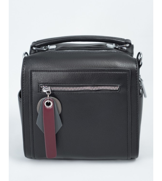 Черная каркасная квадратная сумка-чемоданчик