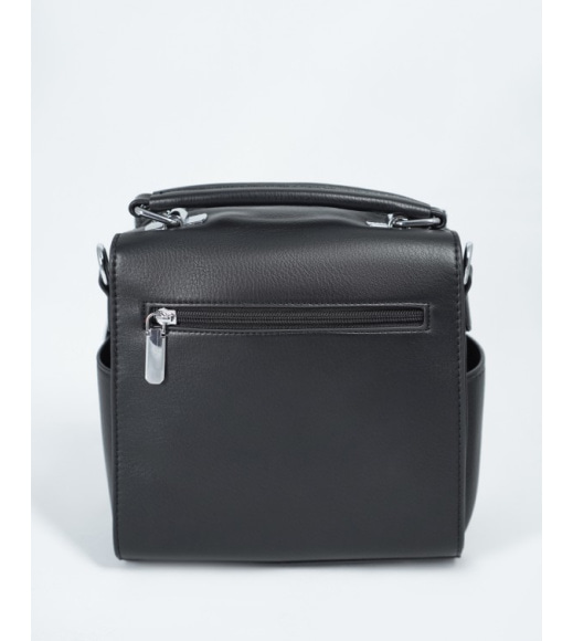 Чорна каркасна квадратна сумка-валізка
