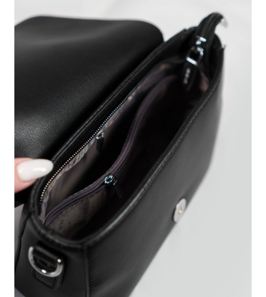 Черная маленькая сумочка кросс-боди из эко-кожи