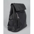 Черный кожаный рюкзак-трансформер