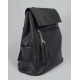 Черный кожаный рюкзак-трансформер