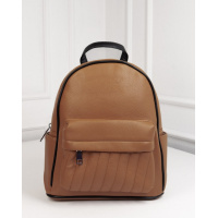 Коричнево-черный городской рюкзак из эко-кожи