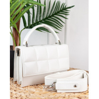 Біла каркасна стьобана сумка-валіза