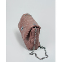 Темно-розовая стеганая сумка из эко-кожи