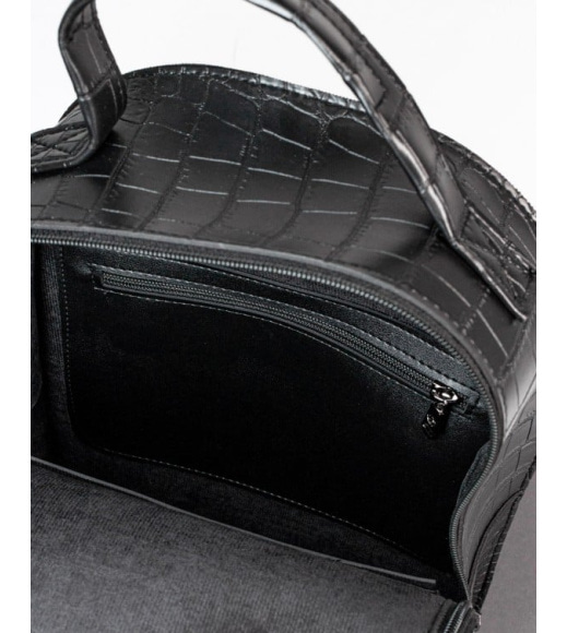 Чорний рюкзак з тисненою фактурою