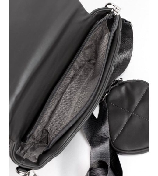 Сіра дута сумка з підвісним гаманцем