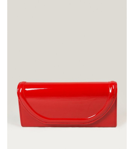 Красная сумка клатч из лаковой эко-кожи