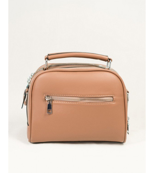 Темно-рожева сумка-валізка з еко-шкіри