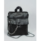 Черный городской рюкзак из плетеной эко-кожи