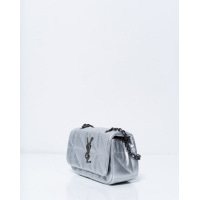 Срібляста маленька сумочка з еко-шкіри на ланцюжку
