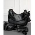 Чорна сумка багет з гаманцем