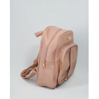 Рожевий місткий рюкзак з еко-шкіри
