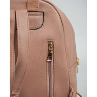 Рожевий місткий рюкзак з еко-шкіри