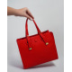 Красная каркасная сумка из эко-кожи