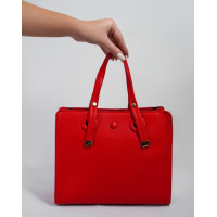 Червона каркасна сумка з еко-шкіри